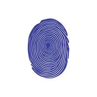 Fingerprint black and color icon mark human security vector design.