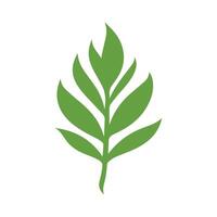 Green Leaf icon shape fresh flat vector design.