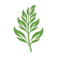 Green Leaf icon shape fresh flat vector design.