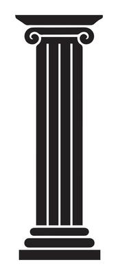 Pillar icon building shape historic vector design.
