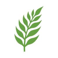 Green Leaf icon shape fresh flat vector design.