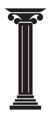 Pillar icon building shape historic vector design.
