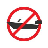 Boat forbidden icon. Vector illustration.