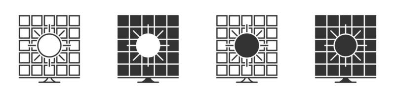 Solar panel icons. sun energy icon. Vector illustration.