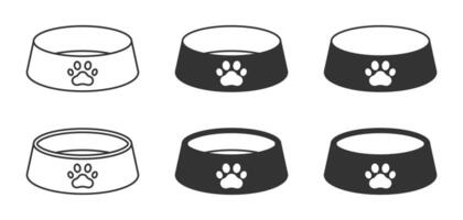 Food bowl icon set. Vector illustration.