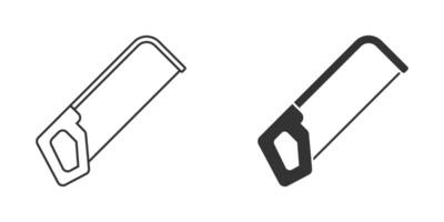 Hacksaw for metal icon. Hand metal saw symbol. Vector illustration.