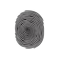 Fingerprint black and color icon mark human security vector design.