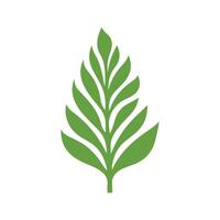 Green Leaf icon shape fresh flat vector design.