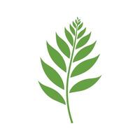 Green Leaf icon shape fresh flat vector design.