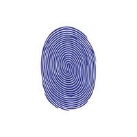 Fingerprint black and color icon mark human security vector design.