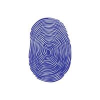 Fingerprint black and color icon mark human security vector design.