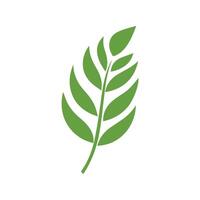 Green Leaf icon shape fresh flat vector design.