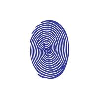 Fingerprint black and color icon mark human security vector design.