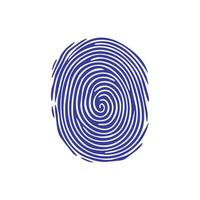 Fingerprint black and color icon mark human security vector design.