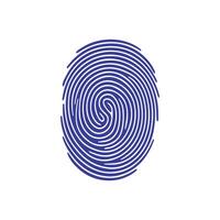 Fingerprint black and color icon mark human security vector design.