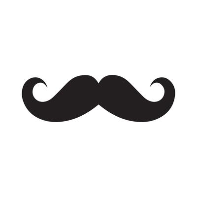 Mustache Black icon isolated on white background.Vector illustration design.