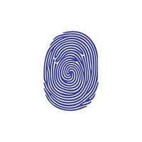 Fingerprint black and color icon mark human security vector design.