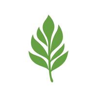 Green Leaf icon shape fresh flat vector design.