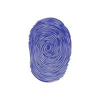 Fingerprint black and color icon mark human security vector design.