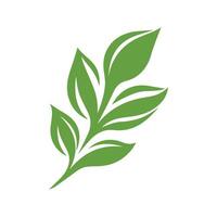 Green Leaf icon shape fresh flat vector design.