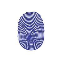 Fingerprint black and color icon mark human security vector design.