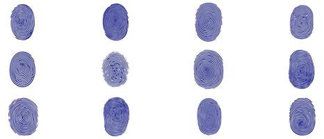 Fingerprint black and color icon mark human security vector design.