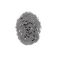 Fingerprint black and color icon mark human security vector design.