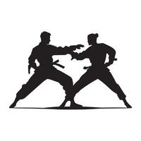 Martial arts strong fighter. Ninja power vector design.