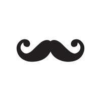 Mustache Black icon isolated on white background.Vector illustration design. vector