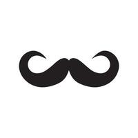 Mustache Black icon isolated on white background.Vector illustration design. vector