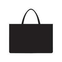 tienda bolso negro icono caja paquete vector diseño.