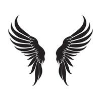 Wings style black icon vector feathers beautiful design.