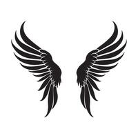 Wings style black icon vector feathers beautiful design.