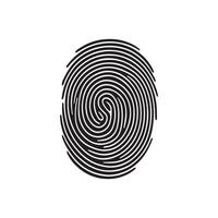 Fingerprint black and color icon mark human security vector design.