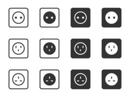 Socket icon set. Vector illustration.