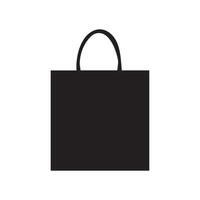 tienda bolso negro icono caja paquete vector diseño.