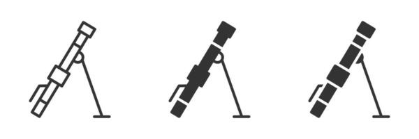 Mortar Weapon Icon. Vector Illustration.