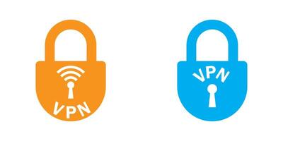 Vpn lock icon set. Safe vpn symbol. Vector illustration.