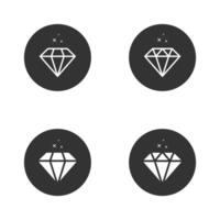 Diamond icons set. Brilliant symbol. Vector illustration.