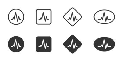 Heartbeat icon set. Pulse icon. Vector illustration.