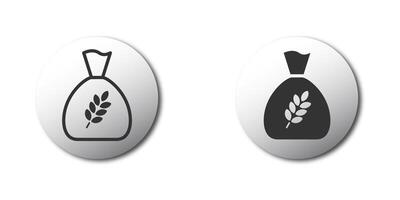 Bag of wheat line and glyph icon. Bag of grain. Vector illustration.