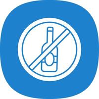 No alcohol Glyph Curve Icon vector