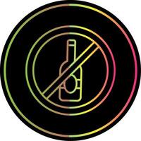 No alcohol línea degradado debido color icono vector