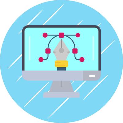 Graphic editor Flat Blue Circle Icon