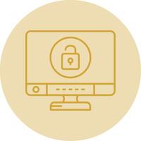 Unlock Line Yellow Circle Icon vector