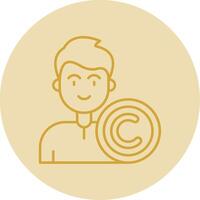 Copyright Line Yellow Circle Icon vector