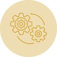 Setting Line Yellow Circle Icon vector