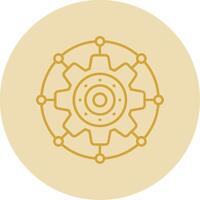 Setting Line Yellow Circle Icon vector