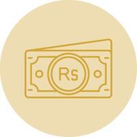 Rupee Line Yellow Circle Icon vector