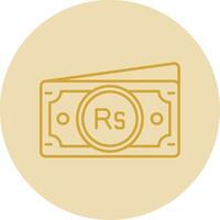 Rupee Line Yellow Circle Icon vector